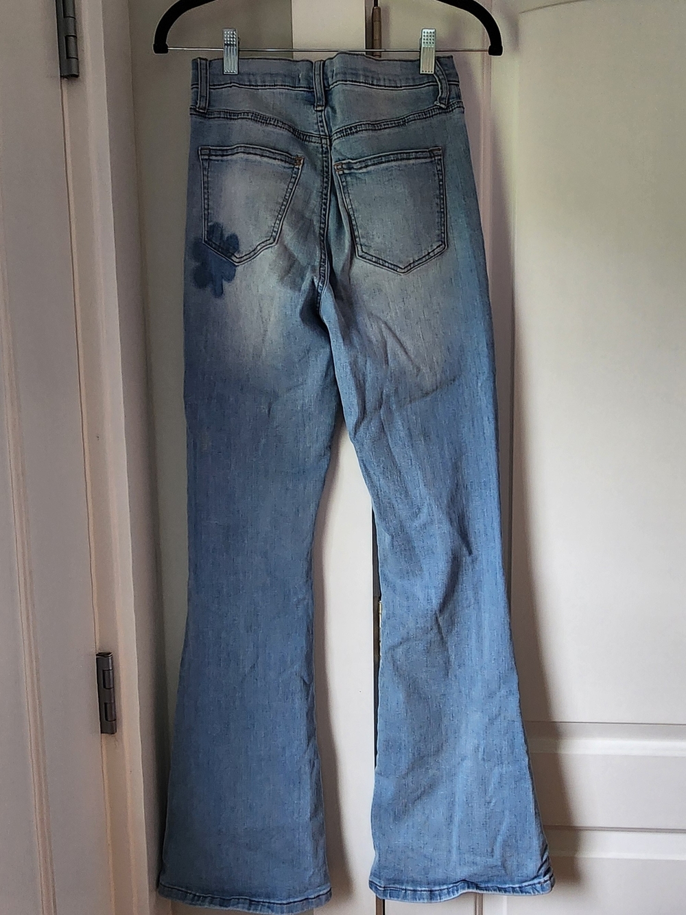 Altar'd State Light Blue Flare Jeans with Subtle Pocket Accent